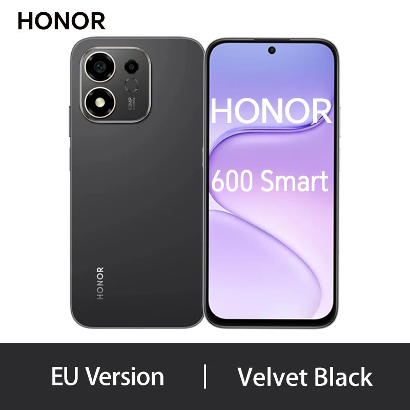 Smartphone HONOR 600 Smart 5G Versión UE, batería de 7700 mAh, SuperCharge de 45 W, Snapdragon 4 Gen4, MagicOS 10, pantalla de 6,87", cámara trasera de 50 MP