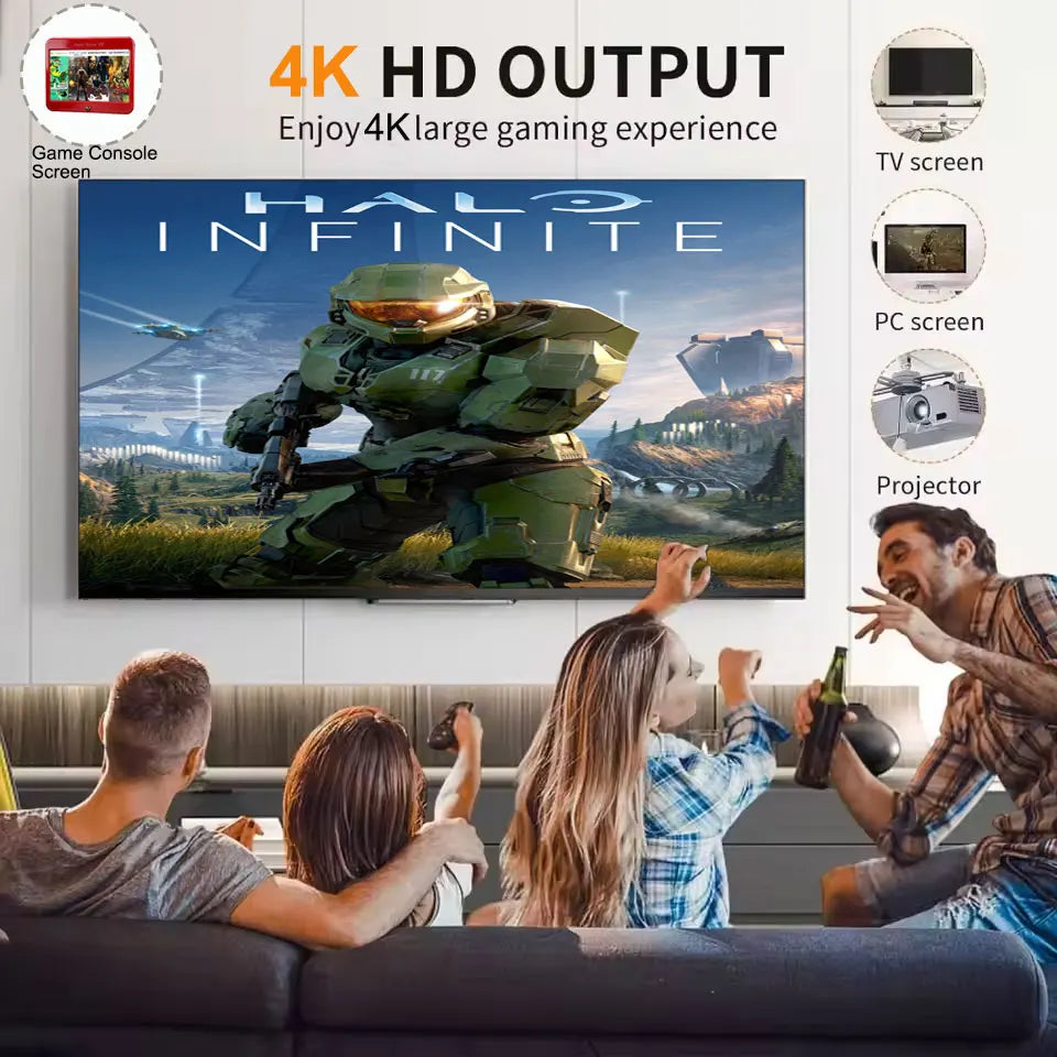 Consola de Juegos Retro T1, Pantalla HD de 10'', Más de 70,000 Juegos, Más de 60 Emuladores, 500GB/1TB/2TB, Plug & Play, 4G/8G RAM