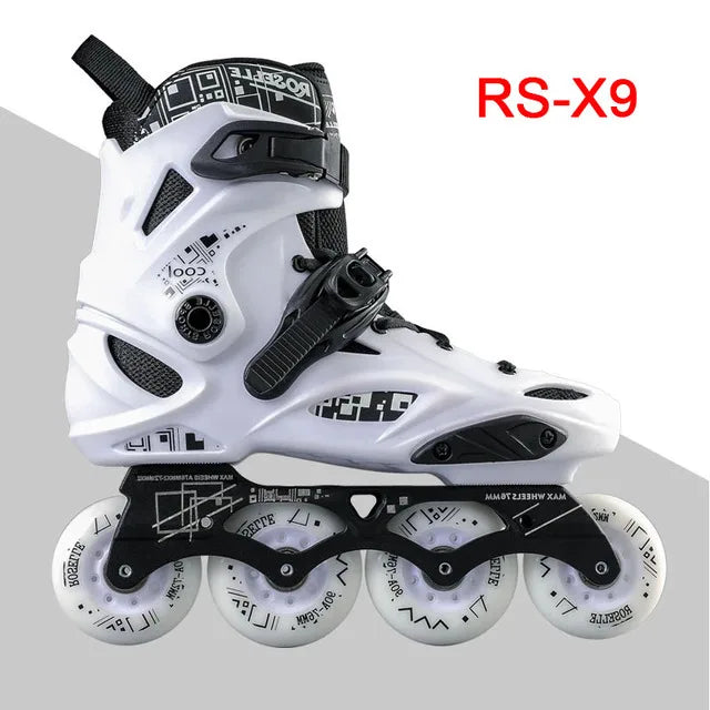 Patines en línea originales de PU para adultos y niños, 4 ruedas, Patines de marco plano para Slalom, deslizamiento, FSK, patinaje de carretera