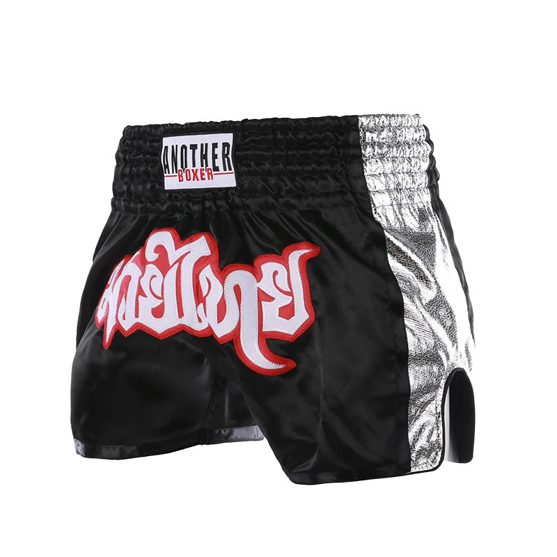 Pantalones Cortos de Muay Thai para Hombre, Mujer y Niños, Pantalones de Entrenamiento de Boxeo, Kickboxing, Bordados, para Gimnasio, Artes Marciales, Grappling, Ropa de Entrenamiento de MMA