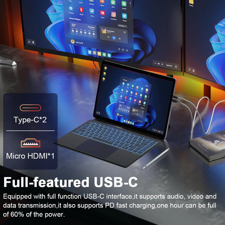 Tablet Mini Laptop Ninkear T40 de 14 pulgadas 2 en 1, Intel N100, 16GB+512GB, pantalla táctil IPS 1200P, Windows 11, portátil, envío gratis.