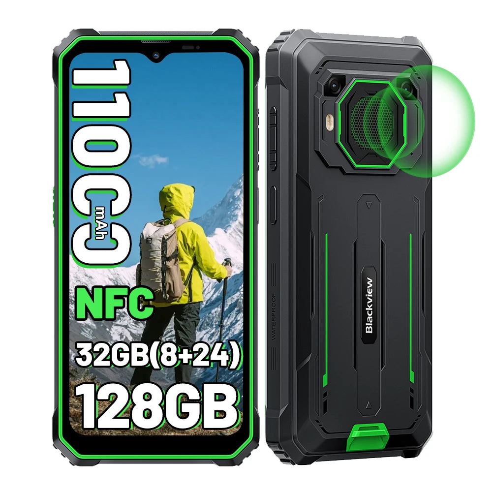 BLACKVIEW BV6200 Plus [Sin cargador UE] Smartphone resistente 32GB(8+24) + 128GB 11000mAh Teléfono móvil Android 15 6.56'' 90Hz NFC