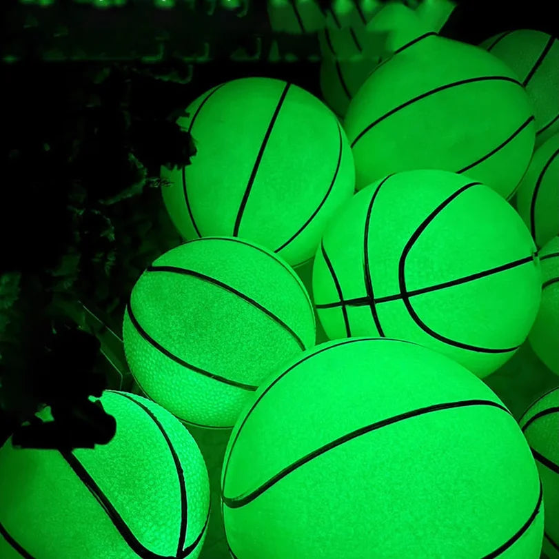 Balón de baloncesto luminoso que se ilumina, reutilizable, con un agarre firme, ideal para jugar en interiores y exteriores.