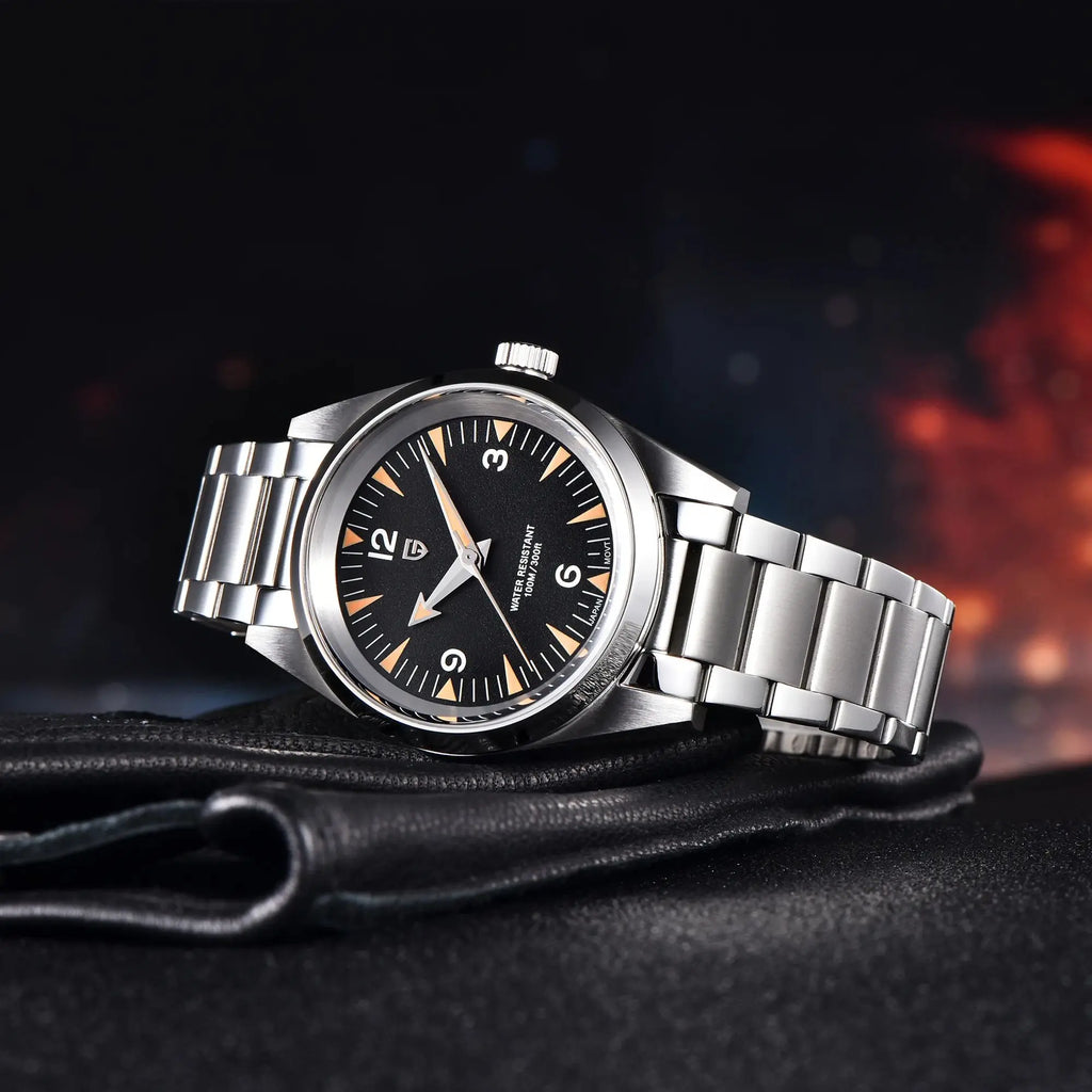 Reloj PAGANI DESIGN PD1793 2025, 38 mm, movimiento de cuarzo VH31, cristal de zafiro, acero inoxidable, resistente al agua 100 m, reloj casual