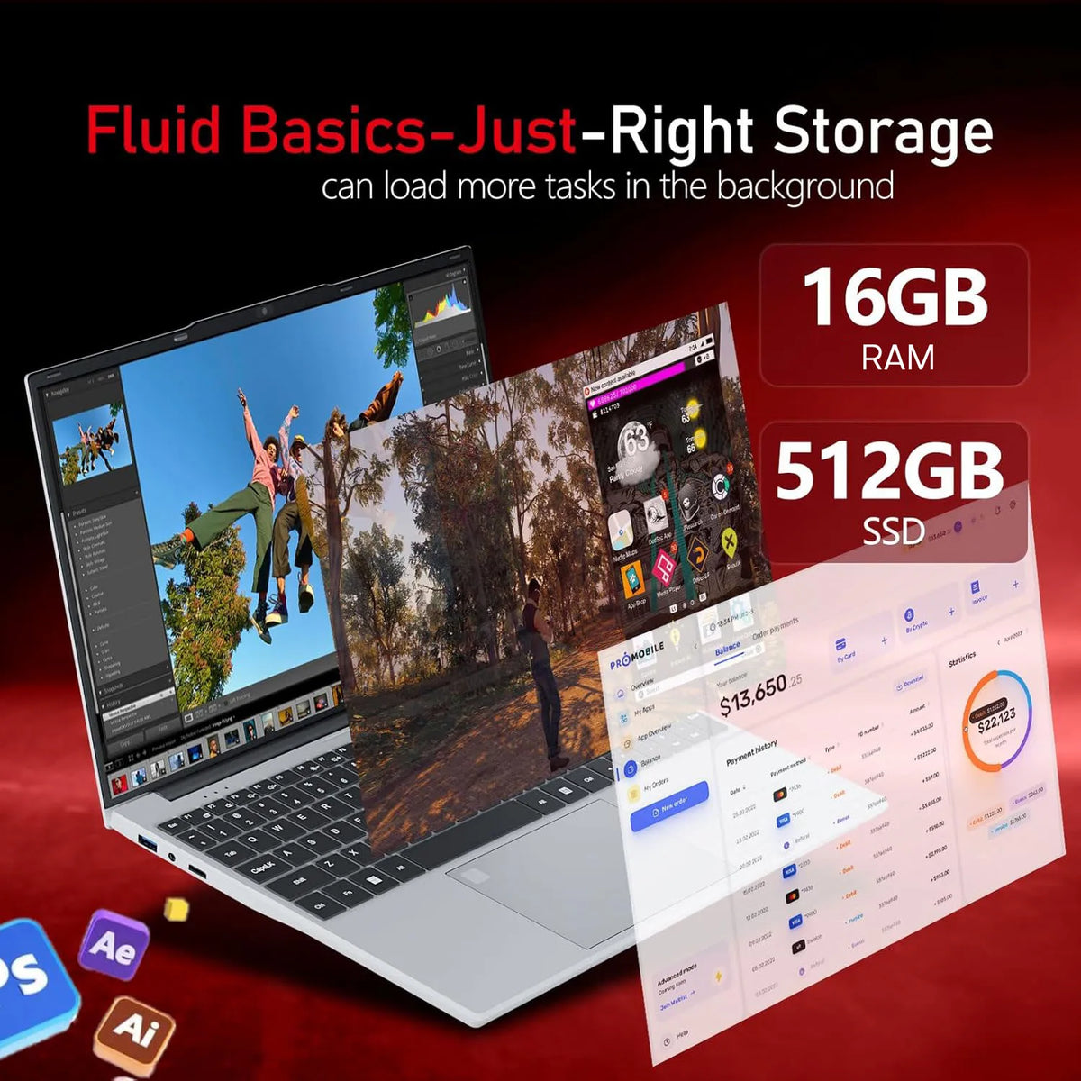 Computadora portátil Intel Core i9-9900 con Windows 11, 16 GB de RAM, 1 TB SSD, retroiluminación, lector de huellas dactilares, pantalla de 15.6 pulgadas, para oficina, estudio y juegos.