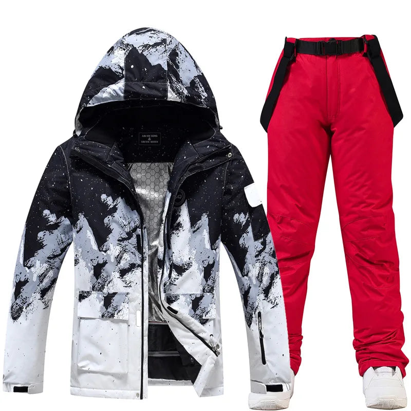 Nuevo traje de esquí de montaña nevado para hombre, ropa de nieve cálida impermeable a prueba de viento para invierno y exteriores, chaqueta de snowboard para parejas y mujeres, pantalones