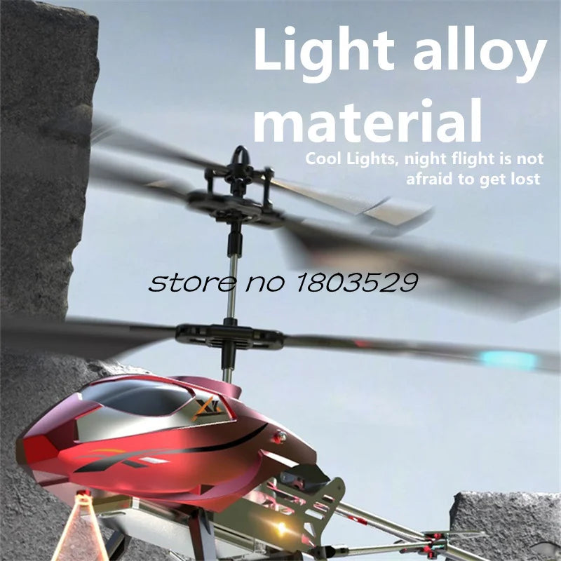 Helicóptero RC de control remoto eléctrico de altura fija inteligente 3.5CH, cuerpo de metal con doble sistema de dirección 2.4G, iluminación aérea, helicópteros RC con efectos de luz.