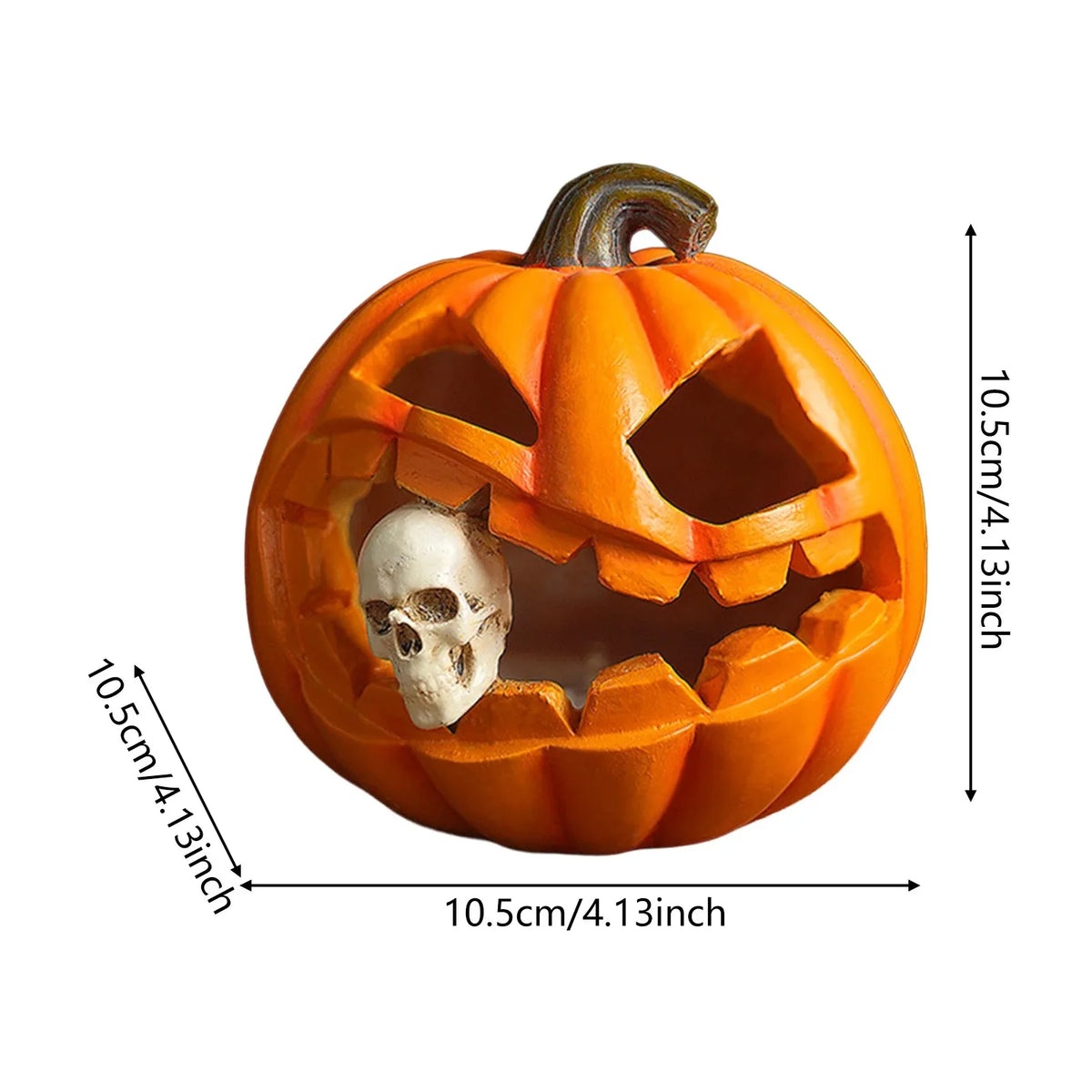 Linterna LED de calabaza de Halloween, estatuas de calavera, adorno brillante de Jack-O-Lantern espeluznante para decoración de mesas de casas embrujadas, bares y hogares