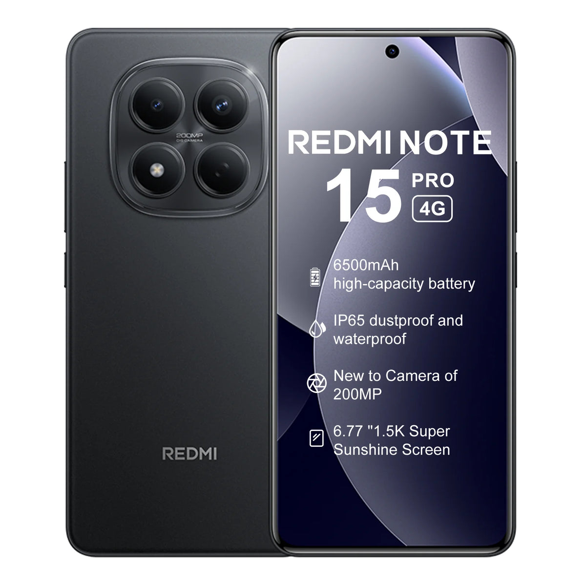 2026 NUEVA Versión Global Xiaomi REDMI Note 15 Pro 4G MTK Helio G200-Ultra 6,77" Cámara trasera de 200MP, frontal de 32MP, 120HZ, desbloqueo facial por IA