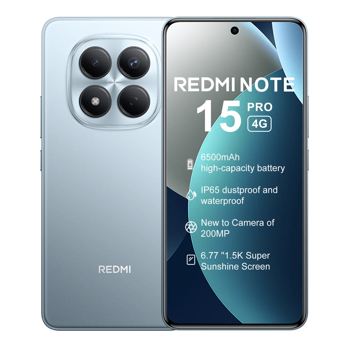 Global Version Xiaomi REDMI Note 15 Pro 4G MTK Helio G200-Ultra 6.77" AMOLED display 200MP Camera 6500mAh 45W fast charging 120HZ