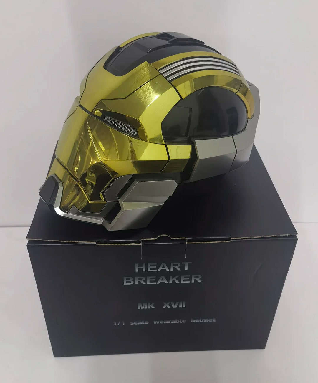 Casco de Iron Man, modelos Mk5, Mk7, Mk50 y Mk17, con interruptor de control de voz en inglés, para juegos de rol, como adorno coleccionable, regalo de cumpleaños o para las fiestas.