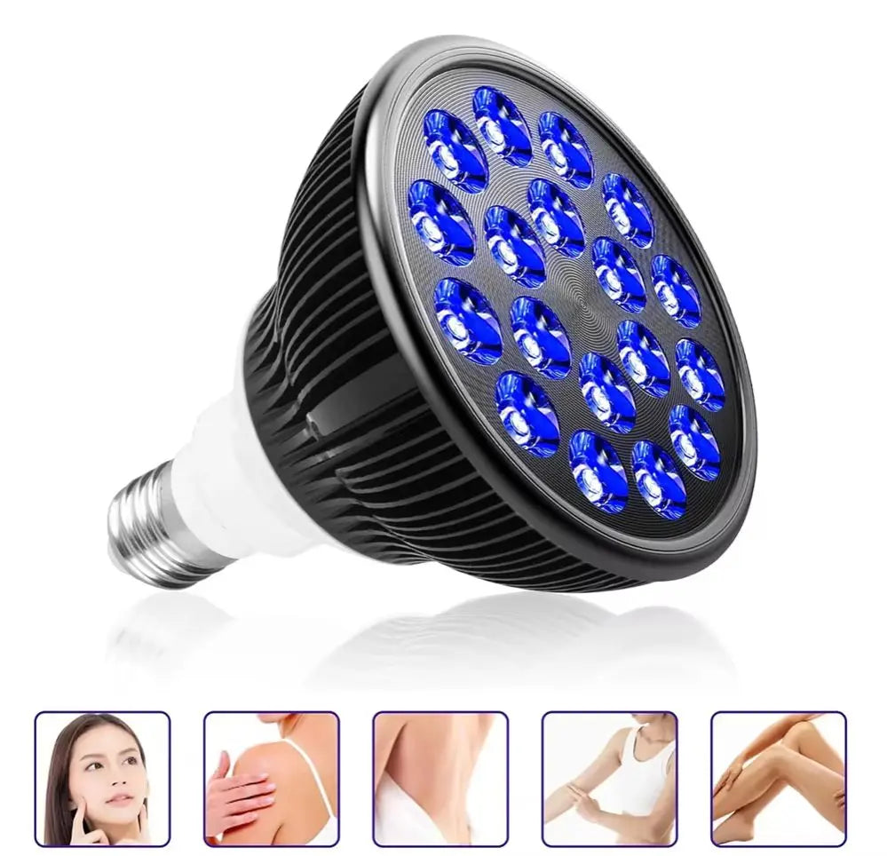 Lámpara de terapia de bronceado con luz azul de 18 LED, 460nm, para el cuidado de la piel de la cara y el cuerpo, eliminación de manchas de acné, dispositivo de fisioterapia, lámpara de belleza