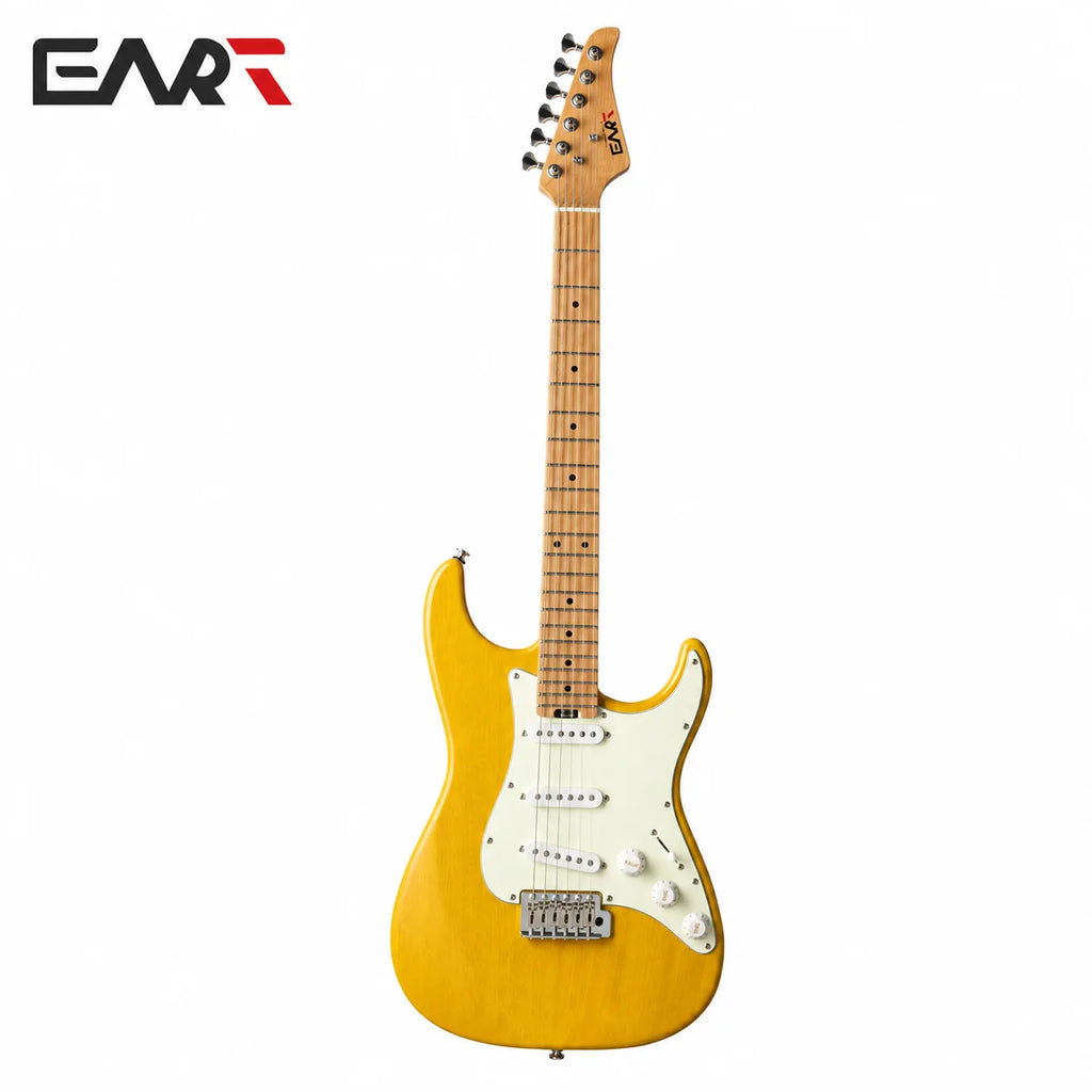 EART Guitars Nexus-S1 Guitarra eléctrica S-S-S de arce tostado/caoba de 25,5"