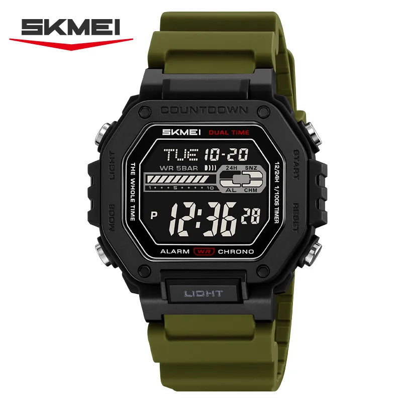SKMEI 2523 Sport Countdown Digital Wristwatches For Men Male Waterproof Electronic Watches Chrono Military Watch Reloj Hombre