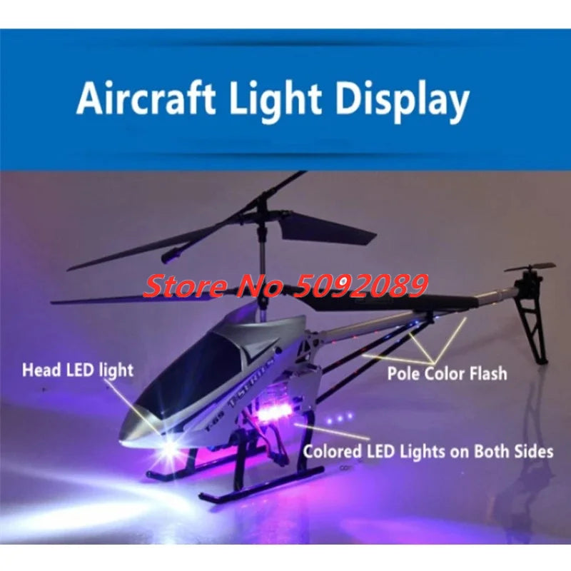 2,4G 6 ejes Flybarless doble hélice Flexible Anti-choque RC helicóptero 85CM 150M aleación avión UAV con 3 uds batería de juguete