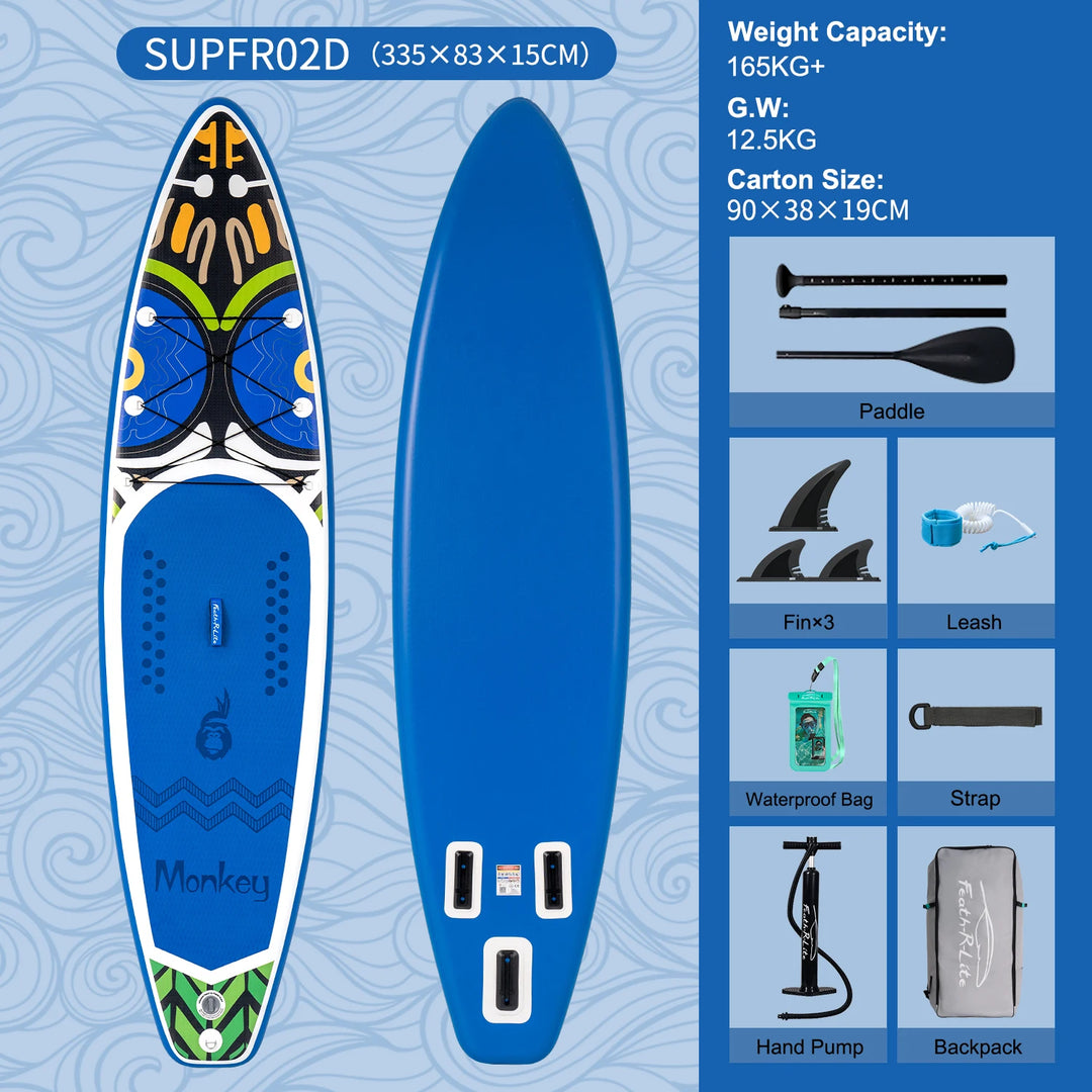 Tabla de paddle surf inflable FunWater, tabla de SUP antideslizante, tabla de paddle surf inflable de 320–385 cm para surf, yoga, pesca, turismo y deportes acuáticos