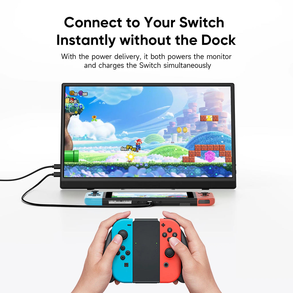 Monitor Portátil Dopesplay de 15.6 Pulgadas, 1080P IPS, Pantalla Externa Extensible para Laptop, PS4, PS5, Switch, Juegos y Viajes