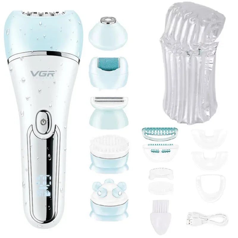 VGR-depiladora eléctrica para mujer, afeitadora femenina, depilación corporal para piernas, labio, barbilla, recortador de Bikini, utensilio para eliminar el vello Facial