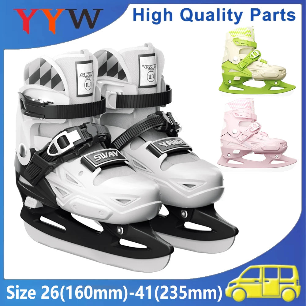 Patines de hielo patín de ruedas zapatos de hoja de esquí figura térmica en línea patinaje de velocidad de Hockey sobre hielo para adultos mujeres hombres tamaño ajustable 26-41