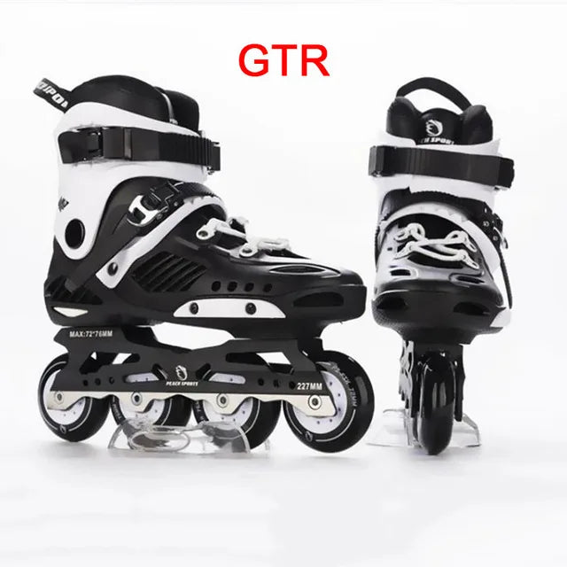 Patines en línea originales de PU para adultos y niños, 4 ruedas, Patines de marco plano para Slalom, deslizamiento, FSK, patinaje de carretera