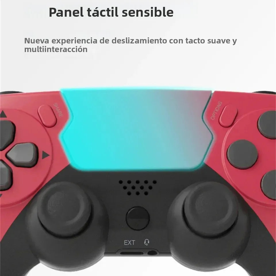 Mando inalámbrico GAMINJA, gamepad Bluetooth, doble vibración, joypad de 6 ejes, panel táctil, micrófono, puerto para auriculares para PS4, PS3 y PC