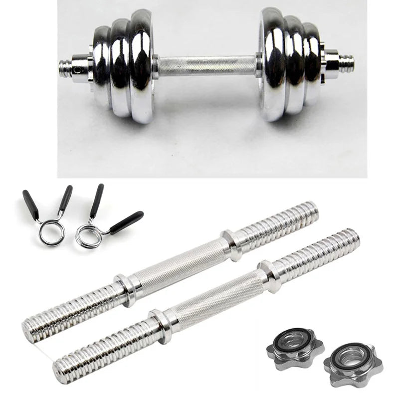 Barra de mancuernas de Fitness con abrazaderas, mango de mancuernas roscado estándar de peso ajustable de 25mm, accesorios de entrenamiento para mancuernas de gimnasio en casa