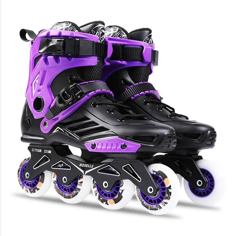 Roselle-Patines en línea profesionales para adultos y niños, zapatos de patinaje, Slalom, deslizantes, talla 35 a 46