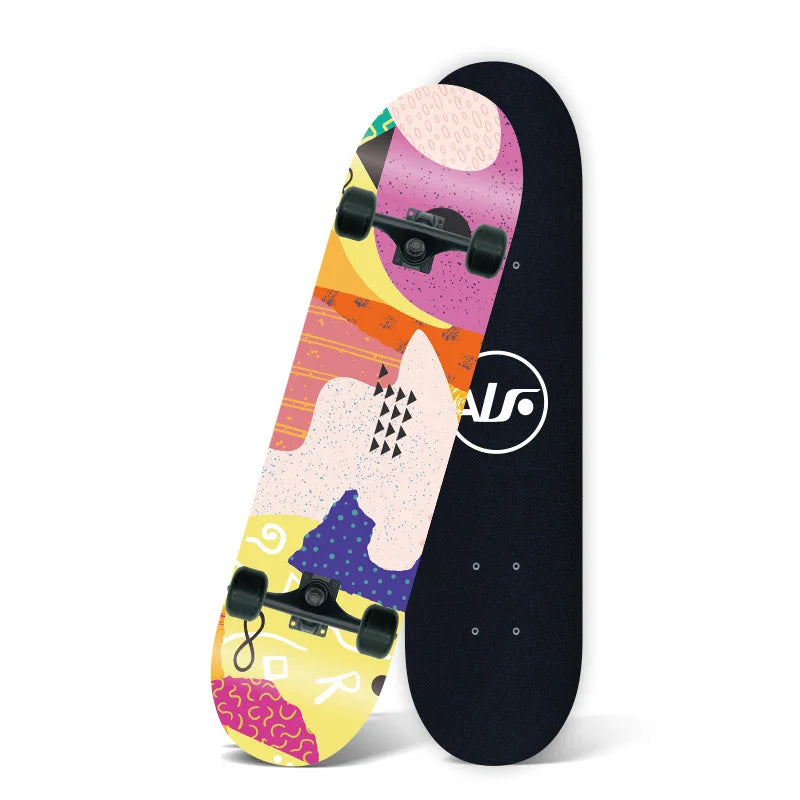 Patineta para Principiantes, Doble Kick Board, 80*20cm para Adolescentes y Adultos, Patineta de Cuatro Ruedas para Desplazamientos por la Calle