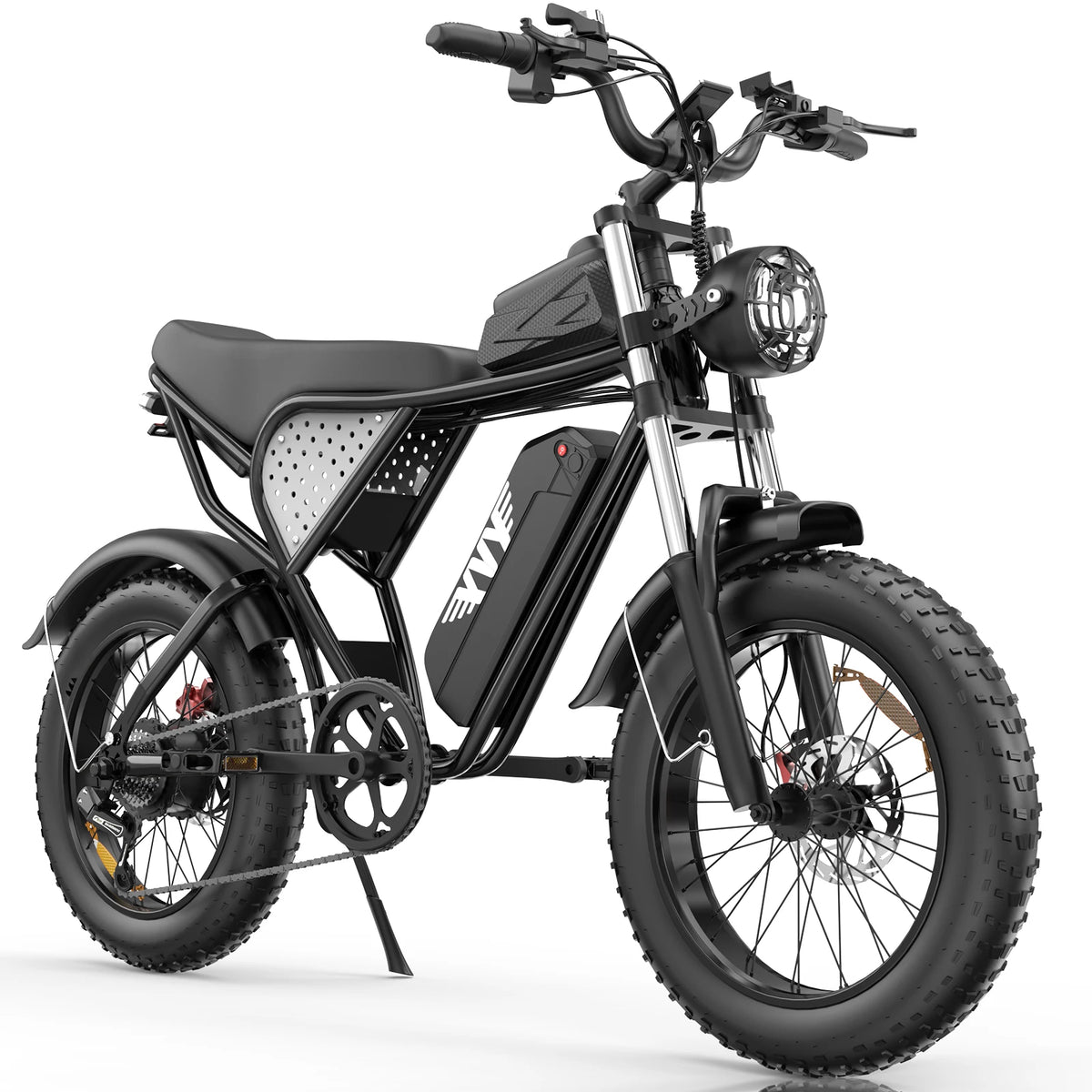 Nueva bicicleta eléctrica YVY C20/Ridstar Q20, motor de 1500W, baterías de alta capacidad 48V20AH, bicicleta eléctrica con velocidad máxima de 55 km/h, autonomía máxima de 100 km, modo PAS, neumáticos gruesos de 20*4.0, stock en la UE