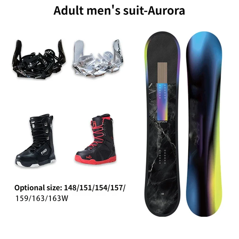 Tabla de Snowboard Aurora All Mountain al por Mayor para Adultos, Hombres y Mujeres, con Núcleo de Madera de Álamo, Impermeable y de Construcción Ecológica