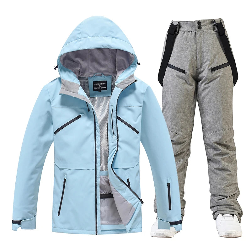 Conjunto de traje de esquí impermeable para hombre y mujer, traje de nieve, conjunto de chaqueta y pantalón de esquí, ropa de exterior, snowboard, en general