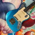 Guitarra Eléctrica de 6 Cuerdas Azul Metálico, Guitarra Ss con Diapasón de Palisandro, Guitarra Cheetah