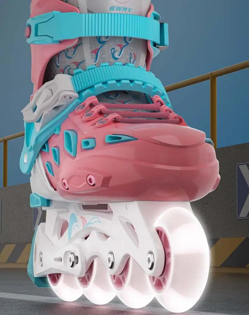 Patines en línea de tamaño ajustable, zapatillas intermitentes para niños y niñas, patines de 4 ruedas para mujeres y hombres, zapatillas de patinaje al aire libre