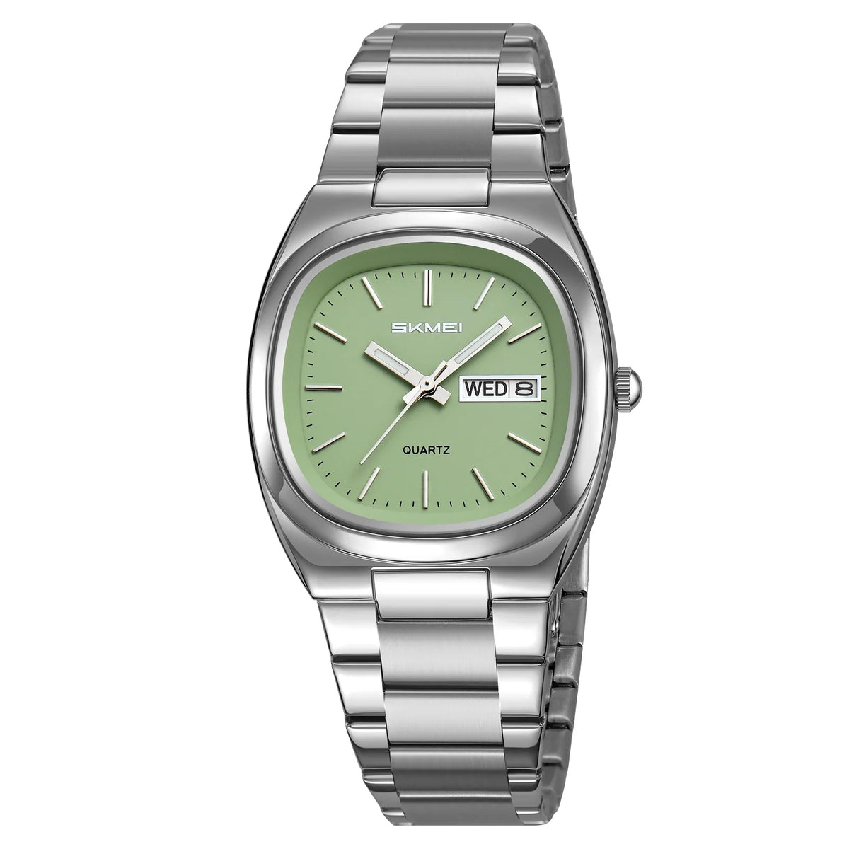 Reloj de pulsera informal SKMEI 2420 para mujer, reloj de vestir de acero para negocios, reloj de cuarzo a la moda con fecha, relojes de lujo para mujer