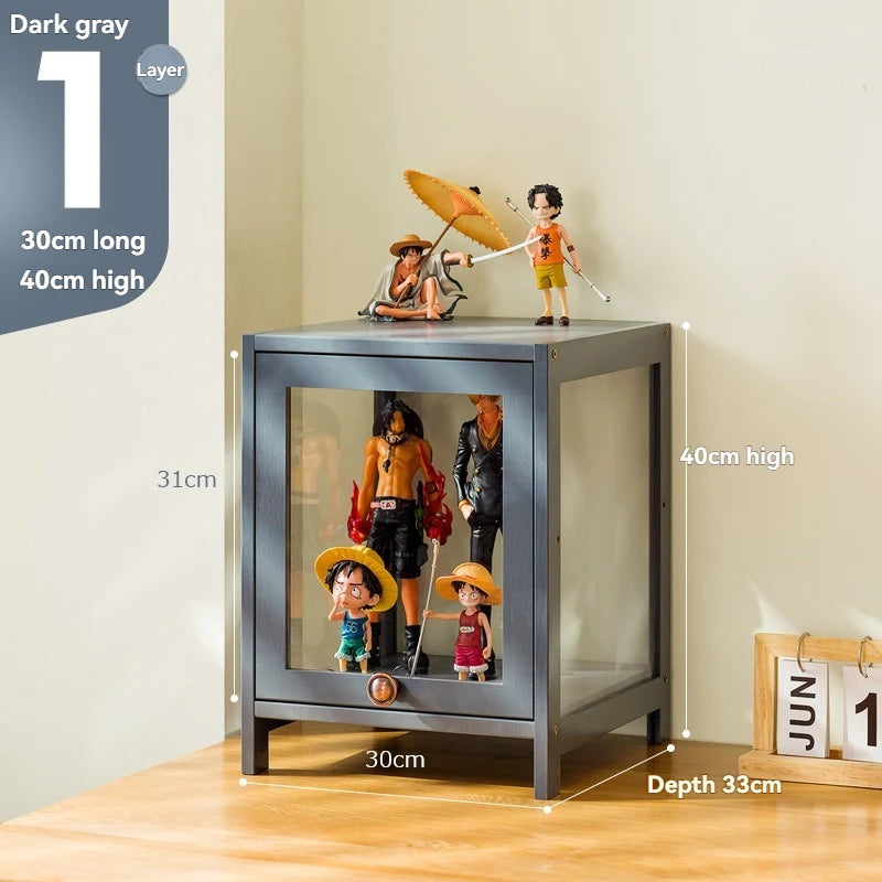Vitrina hecha a mano, vitrina transparente a prueba de polvo con imitación de vidrio, caja de almacenamiento acrílica para juguetes Lego, estante para libros