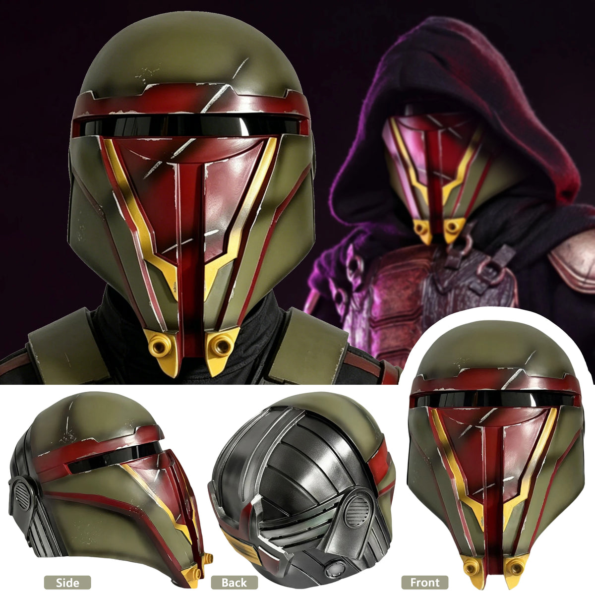 Darth Revan Helmet 01 The Old Republic Star SW Cosplay Mask Full Face Red Bronze Resin Halloween Costume Prop Custom Made