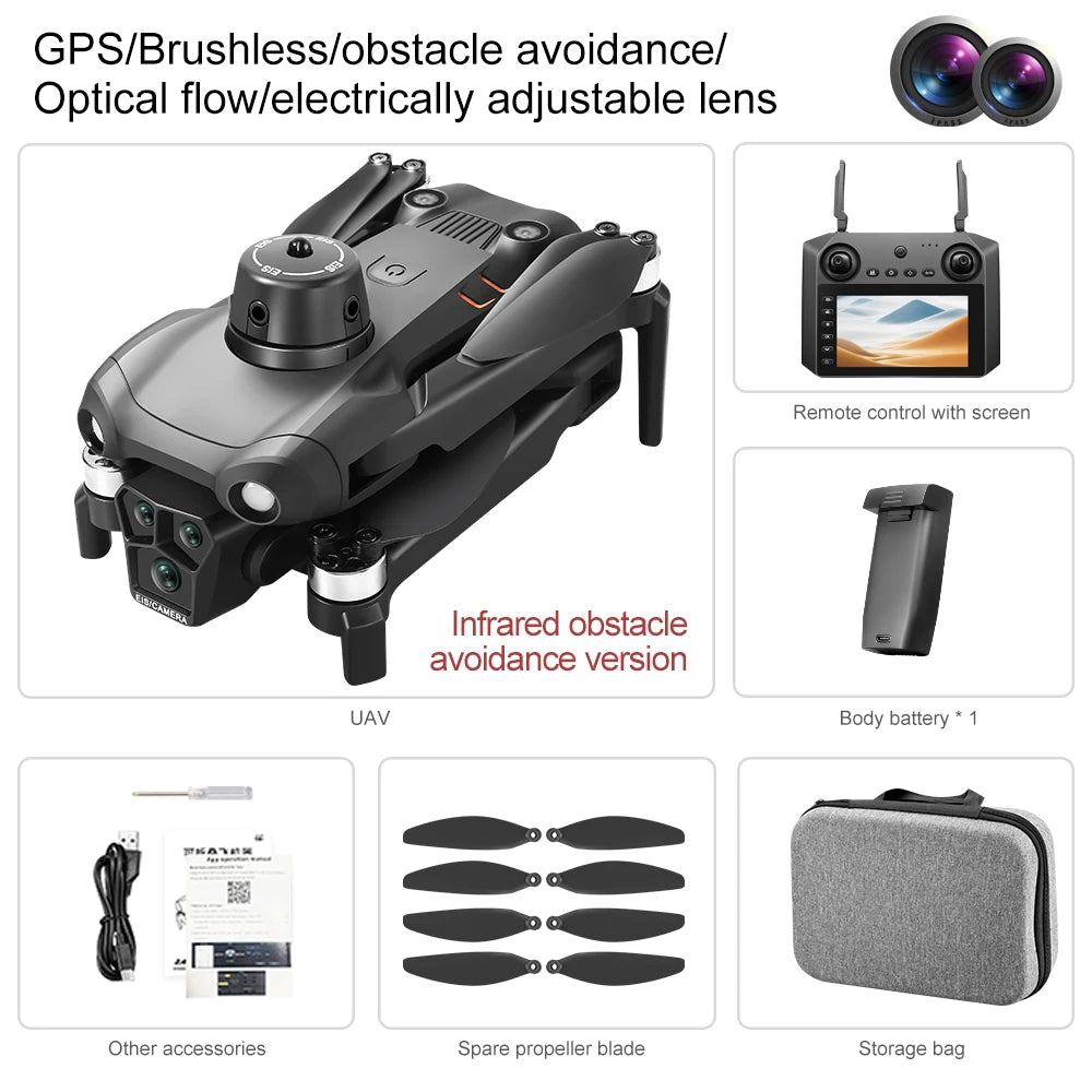 Dron profesional U33 MAX 4K HD con doble cámara, gran angular, flujo óptico, 5G GPS, motor sin escobillas, doble WIFI, cuadricóptero RC, juguete
