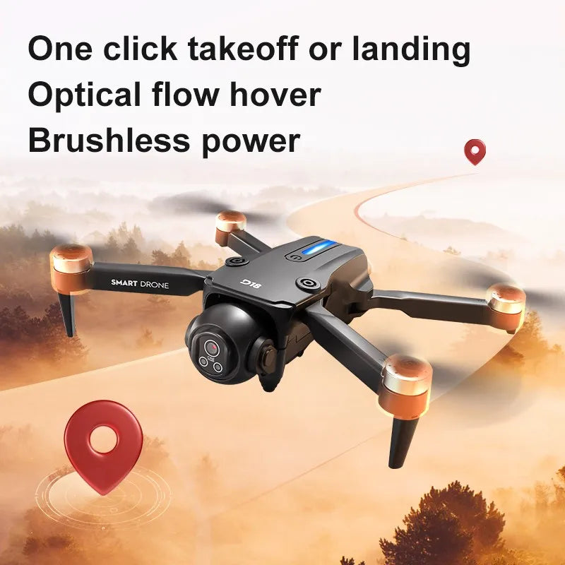 Dron OnePlus D18 con Cámara Dual 8K Aérea HD, Evitación Inteligente de Obstáculos, Motor sin Escobillas, GPS de Retorno y Control Remoto con Pantalla
