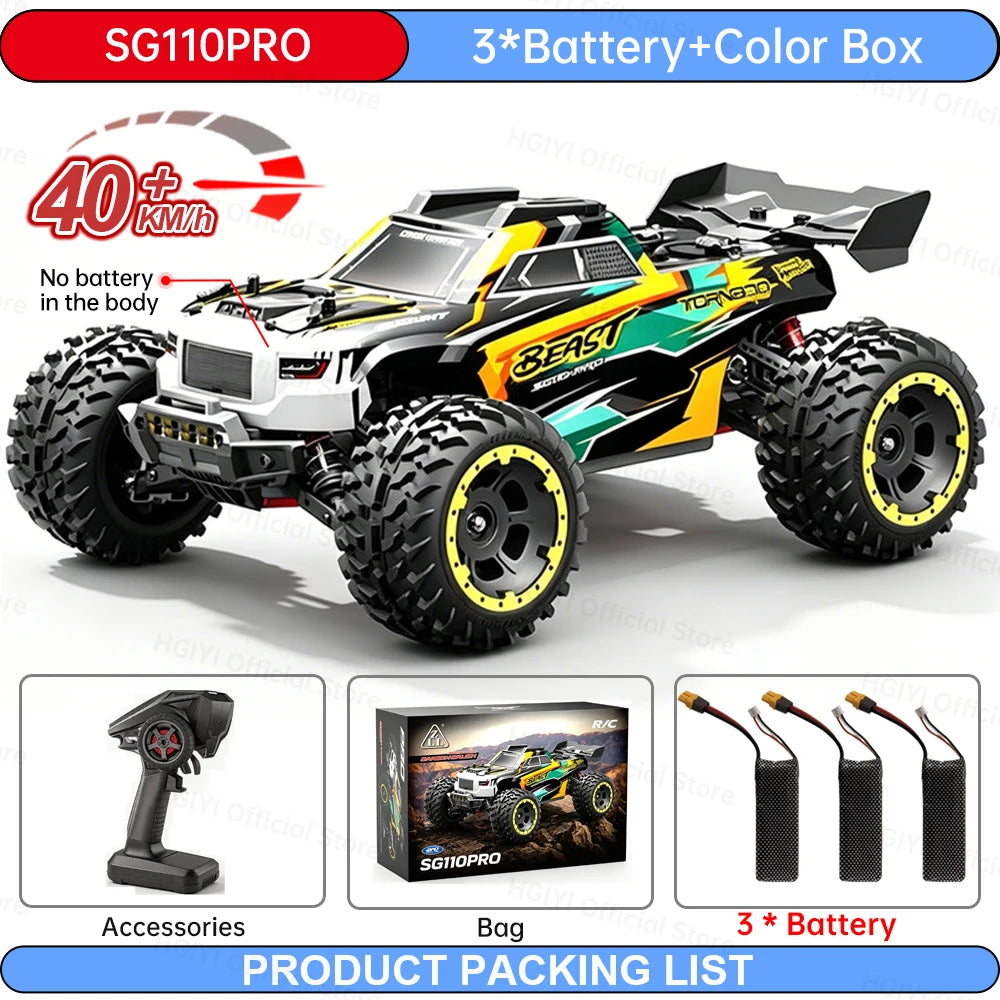 ZLL NUEVO SG110 PRO 1/10 Auto de Carreras de Alta Velocidad 4WD RC Todoterreno 40KM/H con Motor de Escobillas, Camioneta Monstruo, Juguete de Regalo para Adultos