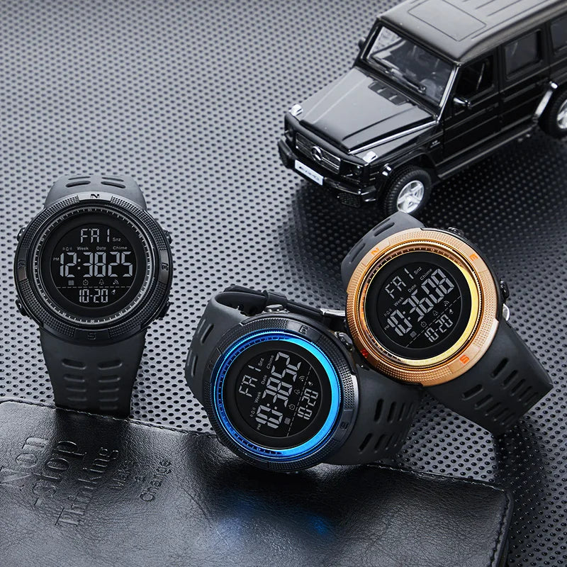 Reloj digital SKMEI 1251 para hombre, deportivo, resistente al agua, electrónico, con cronómetro, fecha, estilo militar, reloj de pulsera para hombre 1560