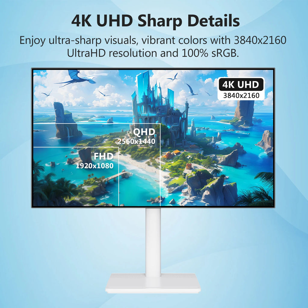 Monitor X AGEX de 27 Pulgadas con Biseles Ultrafinos, 4K 3840 x 2160 UHD, 60 Hz, 16:9 IPS LED, Brillo de 400cd/m², FreeSync y Eye-Care, HDR10, 100% sRGB, Compatible con VESA, Altura Ajustable