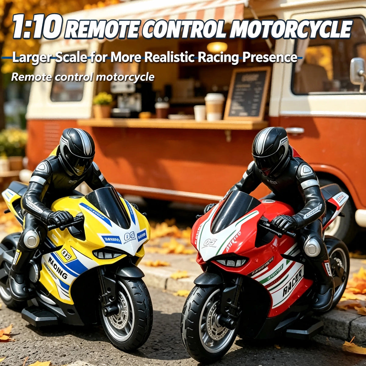 RC Motorcycles 1/10 Electric Motor RC Cars High Speed 4CH Remote Control Racing Motorcycle Drift Car Kids Xmas Holiday Gifts