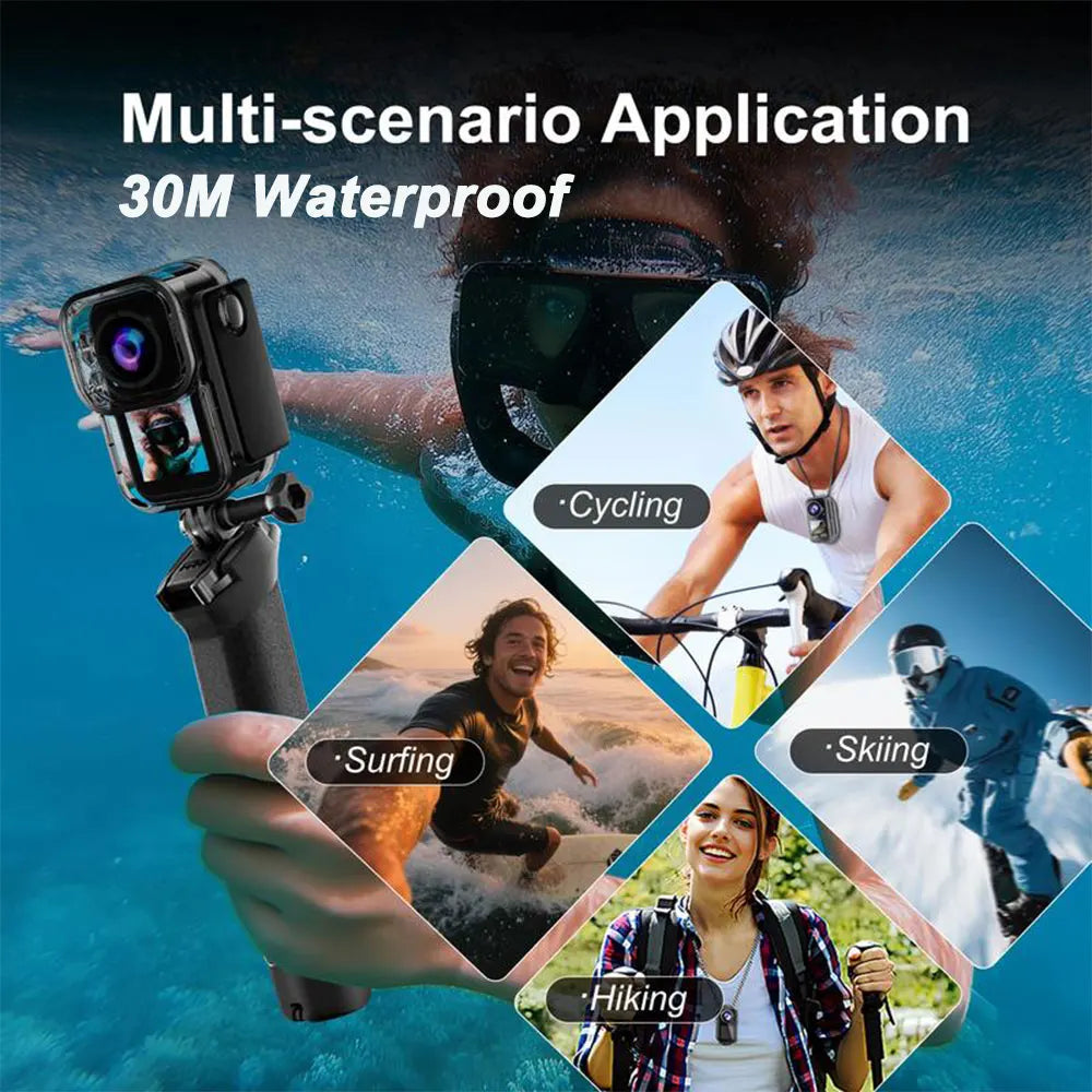 Cámara de Acción WiFi 5K 4K 60FPS, Cámara de Bolsillo Magnética con Pantalla Táctil, Estabilización de 6 Ejes, Cámara Deportiva Impermeable para Vlog