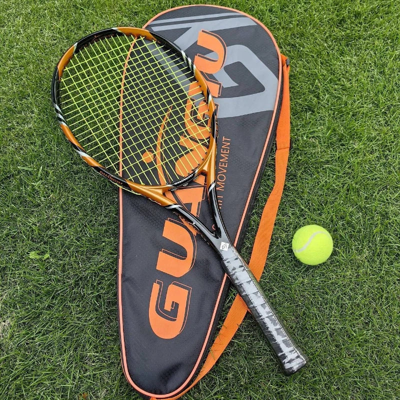 Raqueta de tenis profesional, fabricada íntegramente en fibra de carbono, para adultos, ligera, ideal para competiciones, portátil y resistente, equipo deportivo.