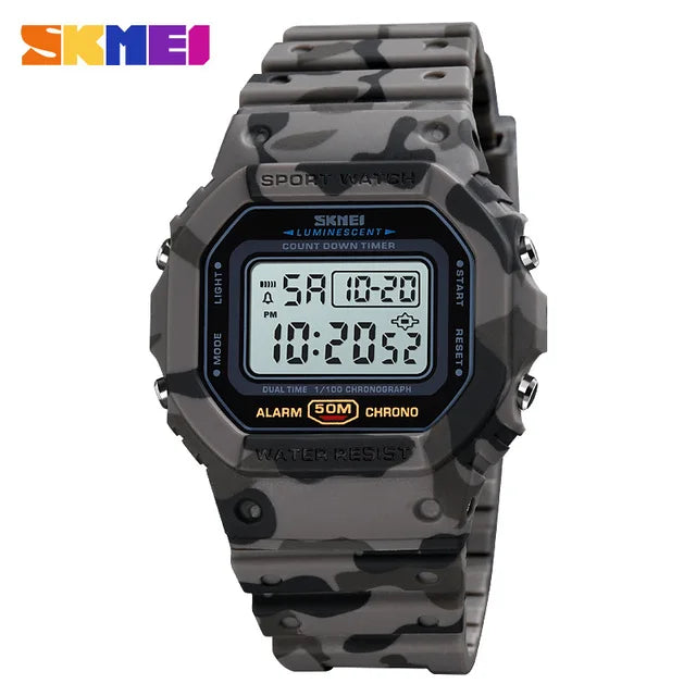 Reloj digital militar SKMEI 1628 para hombre, deportivo retro, resistente al agua, reloj de pulsera electrónico con pantalla LED, modelo 1988, Reloj Hombre