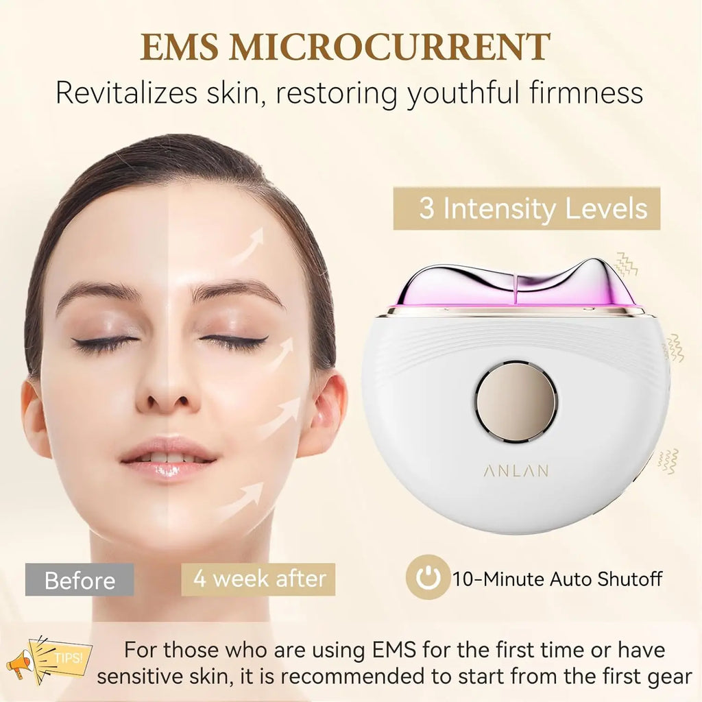 ANLAN Masajeador Guasha Eléctrico Lifting Facial EMS Antienvejecimiento Elimina Edema Reafirma la Piel Raspado Térmico Dispositivo de Belleza para el Cuidado de la Piel