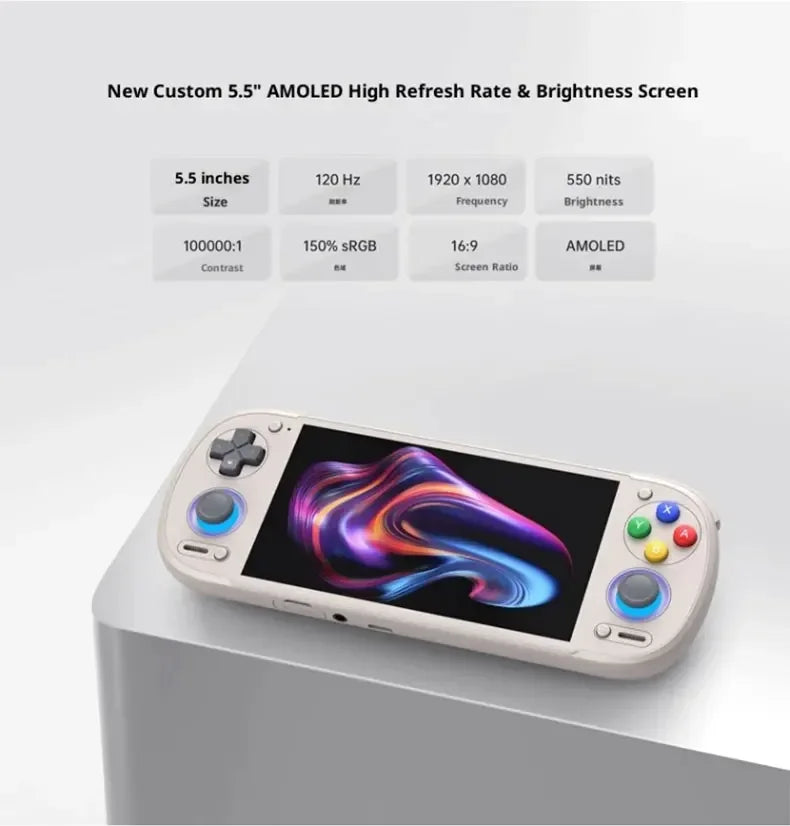 Consola de Juegos Portátil Android Retroid Pocket 6 RP5, Pantalla AMOLED de 5.5 Pulgadas 1080P 120Hz, Batería de 6000mAh, 8 Gen 2 y Gatillos con Efecto Hall