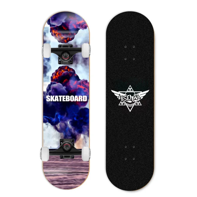 Patineta de Doble Kick para Principiantes, 7 Capas de Madera de Arce, Cuatro Ruedas, Cruiser Urbano, Tabla Completa para Adultos, Hombres, Mujeres y Adolescentes