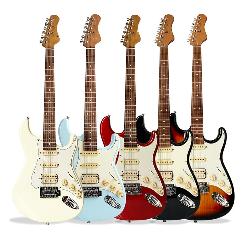 Guitarra Eléctrica para Niños de 36 Pulgadas, Guitarra Eléctrica de Práctica para Principiantes, Guitarra con Mástil de Madera Carbonizada, Instrumentos de Nivel Inicial