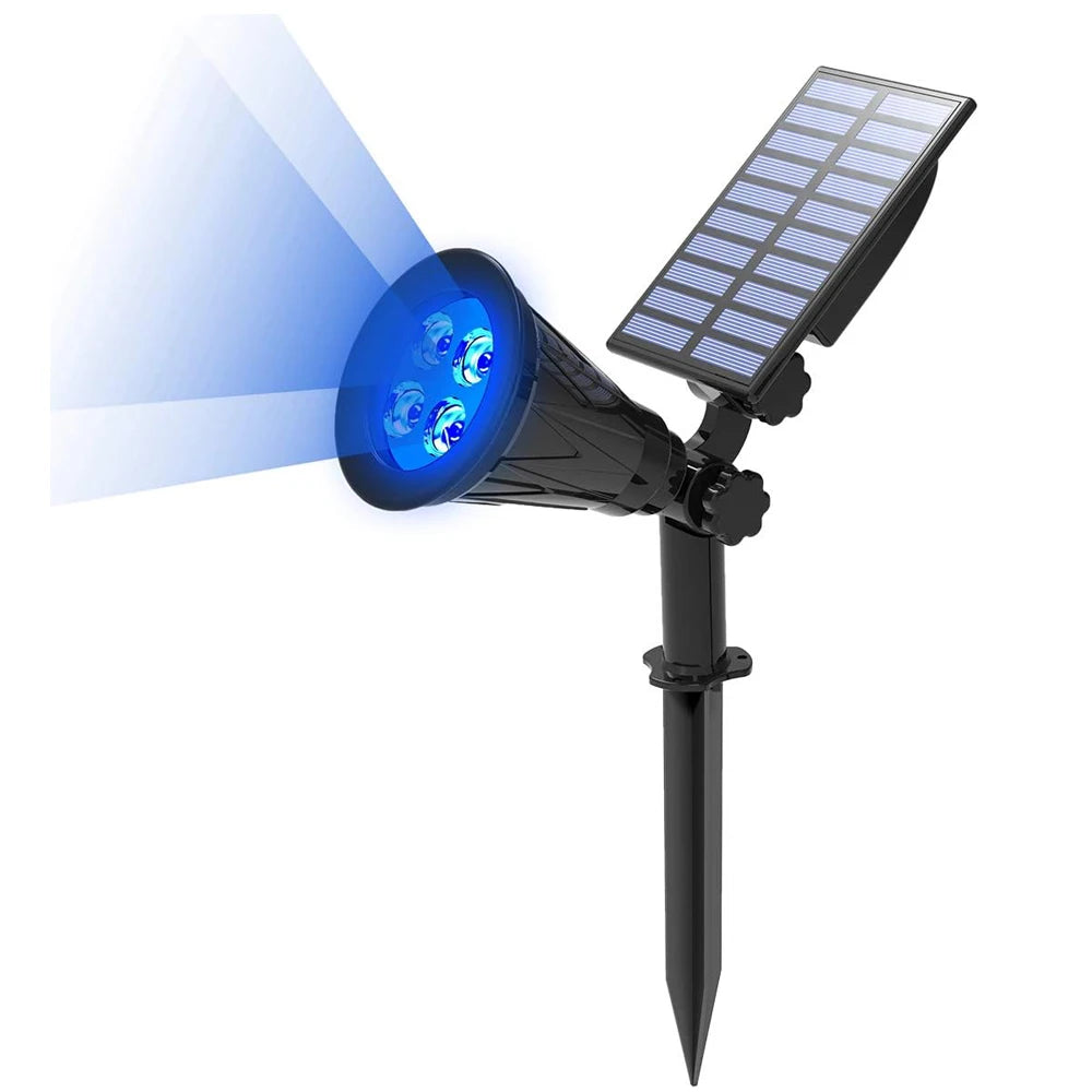Luz LED Solar para exteriores IP65, luz azul impermeable, luz de energía Solar, luz de césped para decoración de jardín, colector Solar para exteriores